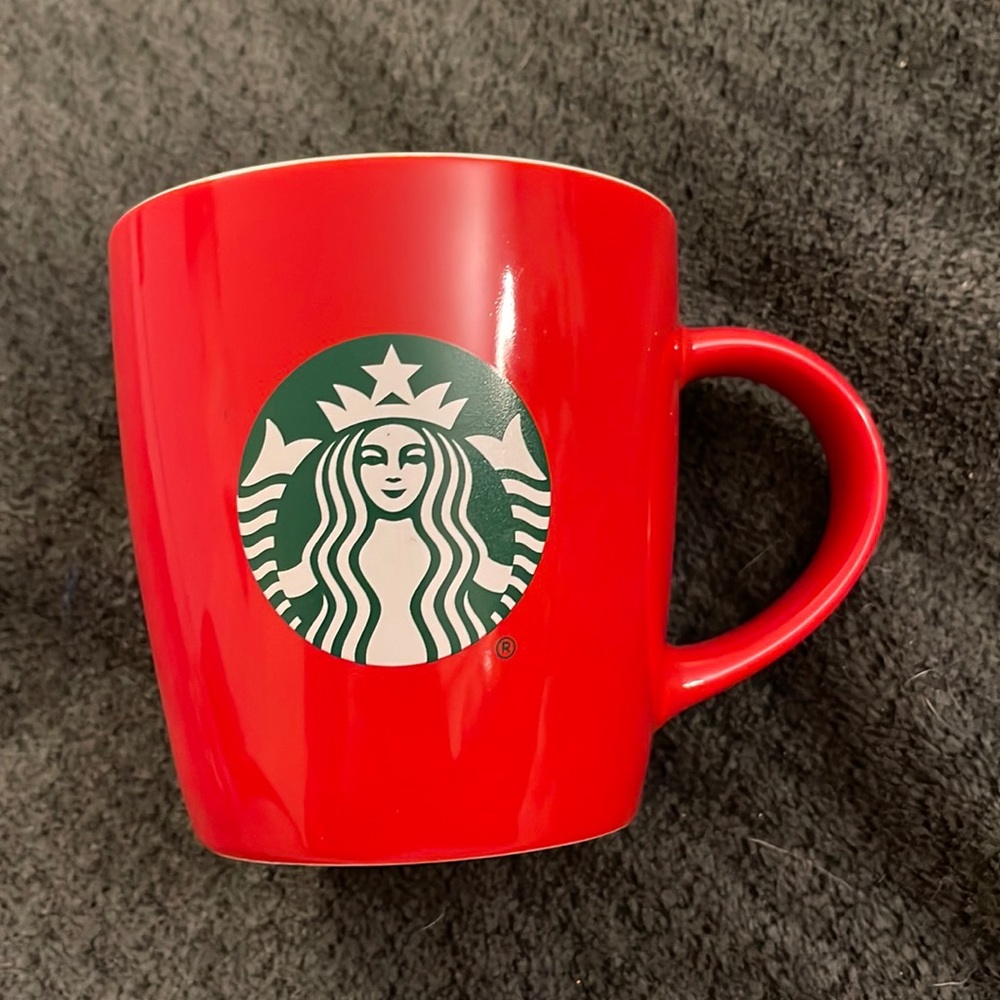Starbucks Red Coffee Mug Mermaid 12 Oz OC3